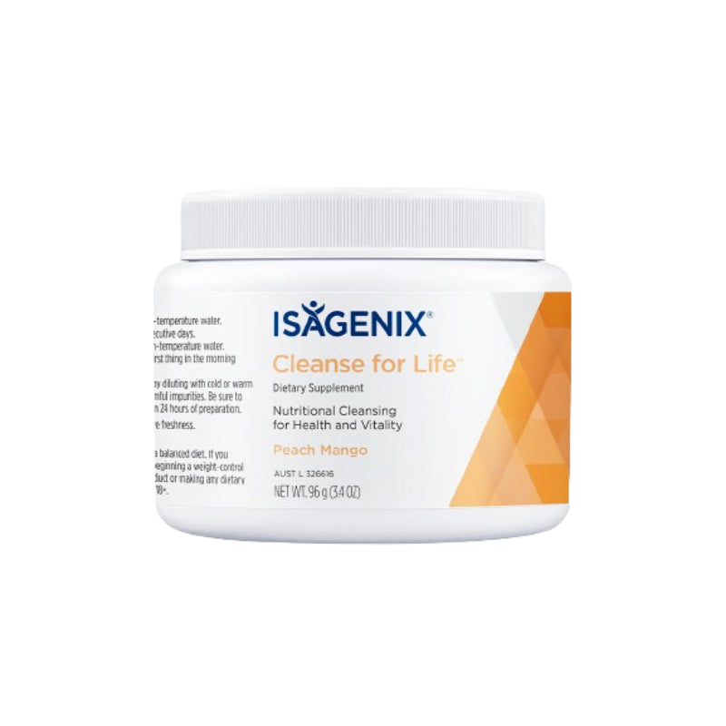ISAGENIX Cleanse for Life Powder Peach Mango 96g (New - EXP 09/2024) - AU